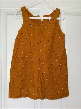 GAP Girls' Mustard Floral Pinafore
